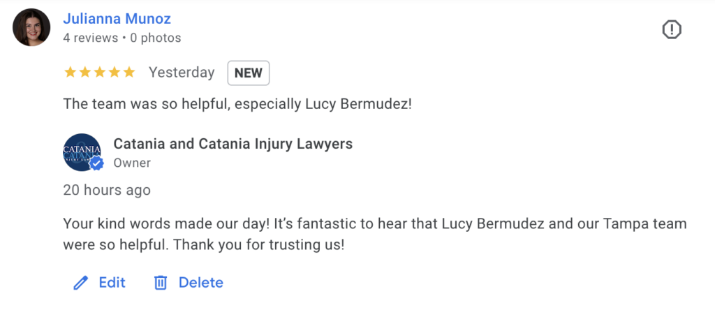 Julianna Munoz Google Review - Bank of America Plaza, 101 E Kennedy Blvd Suite 2400, Tampa, FL 33602